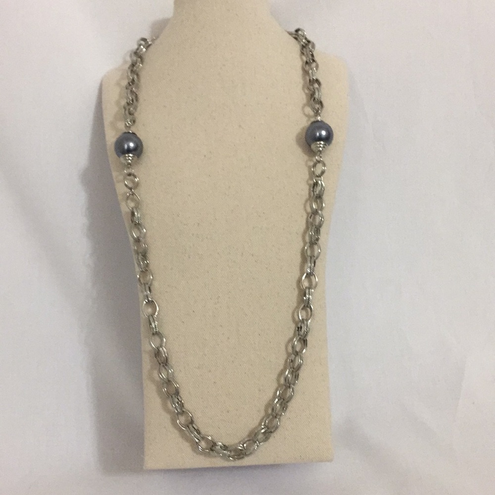 Ali-Khan Silver Tone  Long Necklace - Picture 4 of 4